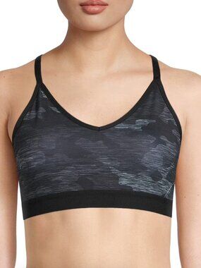 ATHLETIC WORKS XXXL Black & Gray Camo Racerback Moisture Wicking Sports Bra •EX‼